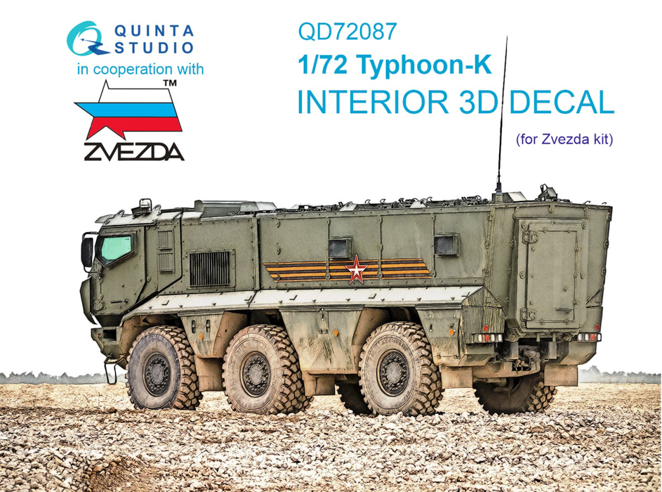 

QD72087 3D Декаль интерьера кабины Тайфун-К Звезда, Цветной