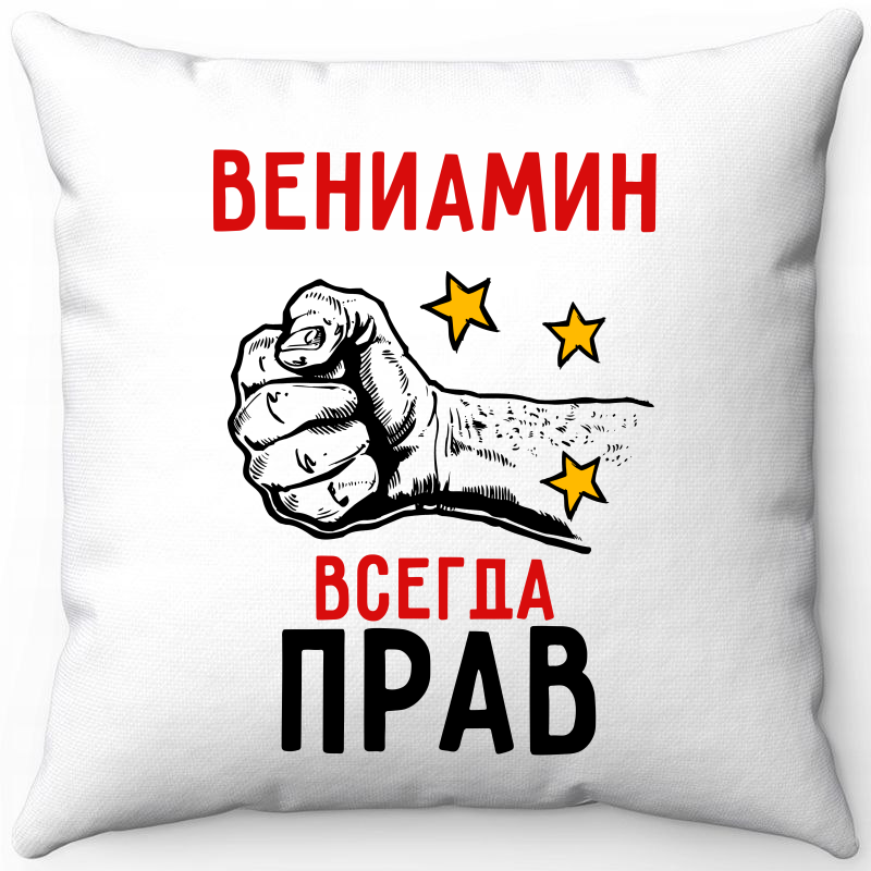 

Подушка декоративная Море Маек Белая 40х40, Вениамин всегда прав 2, Белый, Белая 40х40