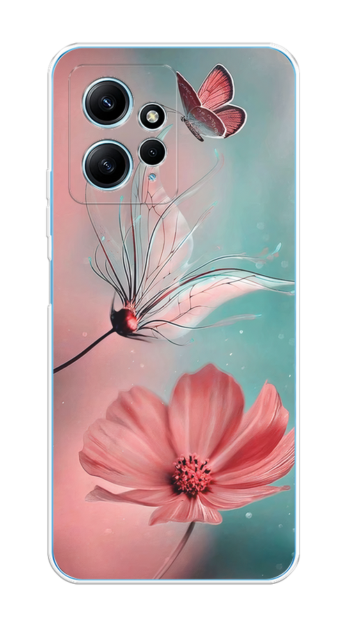 

Чехол Homey на Xiaomi Redmi Note 12 4G "Бабочка и цветок", Голубой;розовый, 318350-1