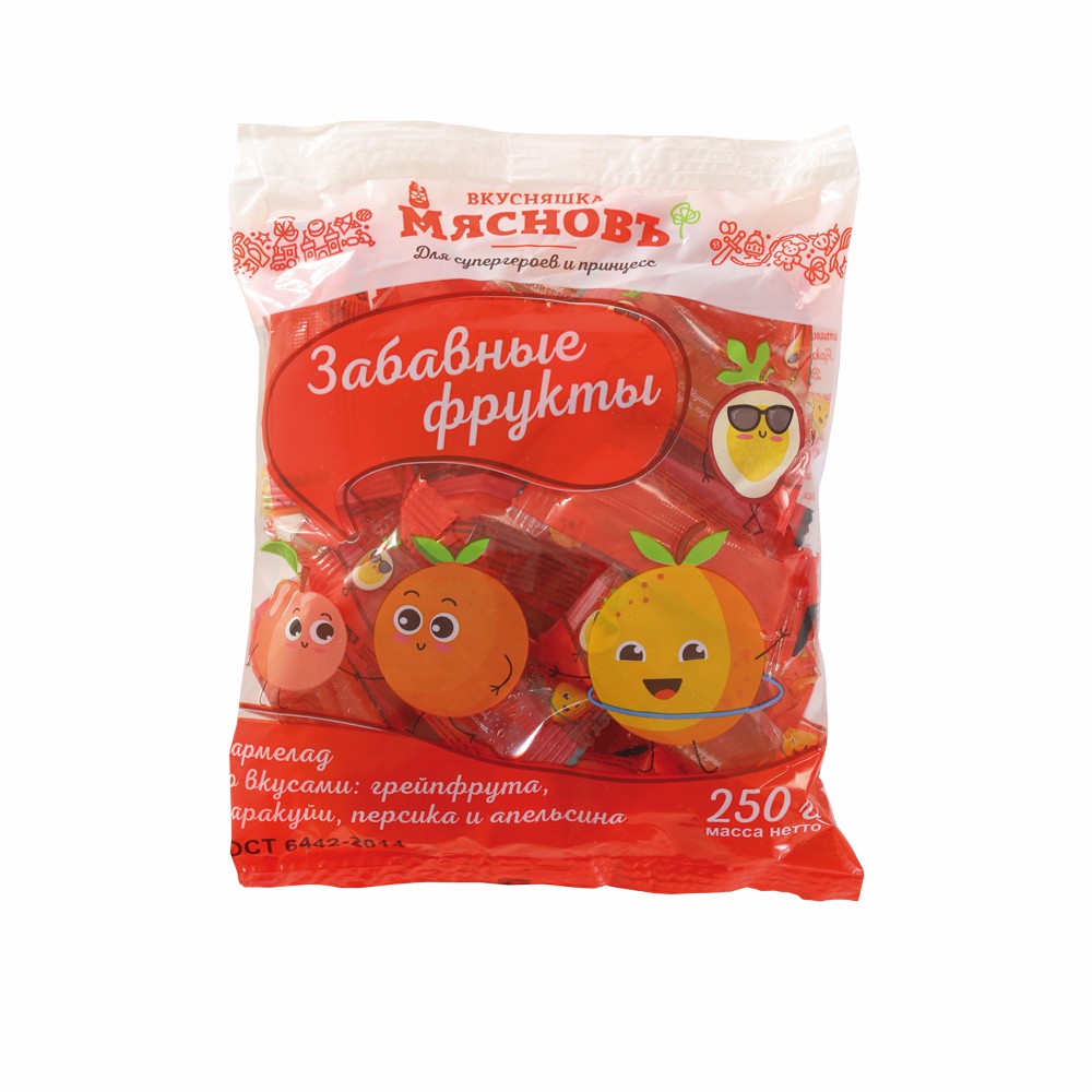 

Мармелад МясновЪ ВКУСНЯШКА Забавные фрукты 250 г