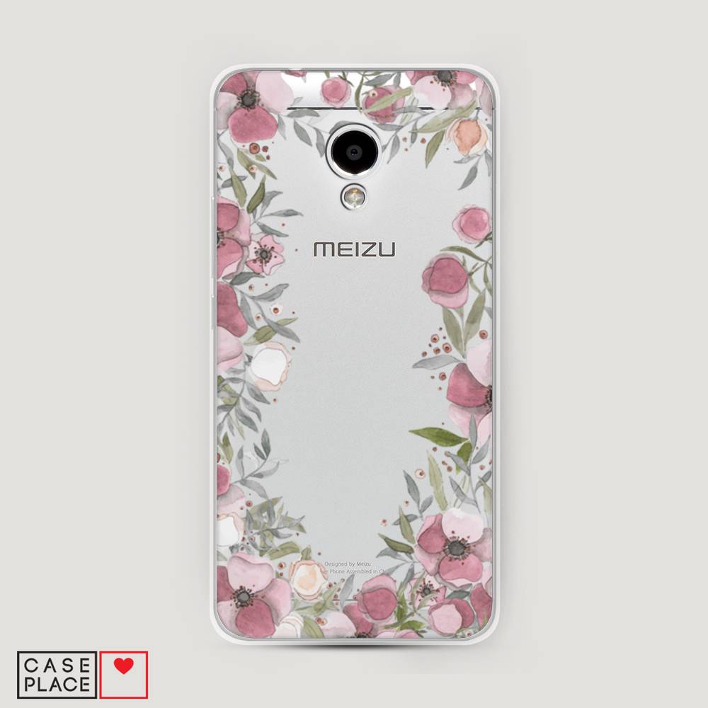 

Чехол Awog на Meizu M5S "Розовая цветочная рамка", Розовый;зеленый, 72250-8