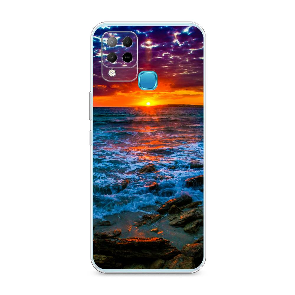 

Чехол на Infinix HOT 10S "Закат 1", Оранжевый;синий, 3100250-2