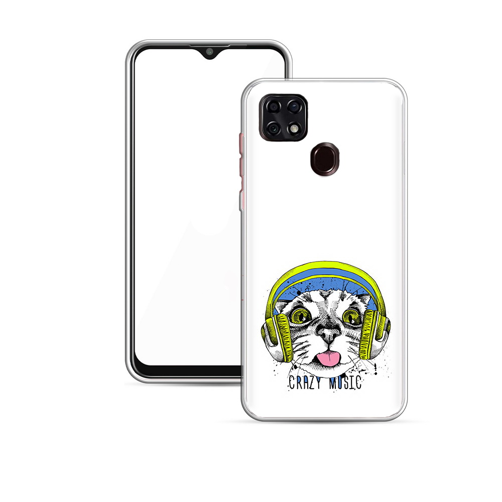 Чехол MyPads Tocco для ZTE V2020 кошка в наушниках рисунок (PT226946.457.403)