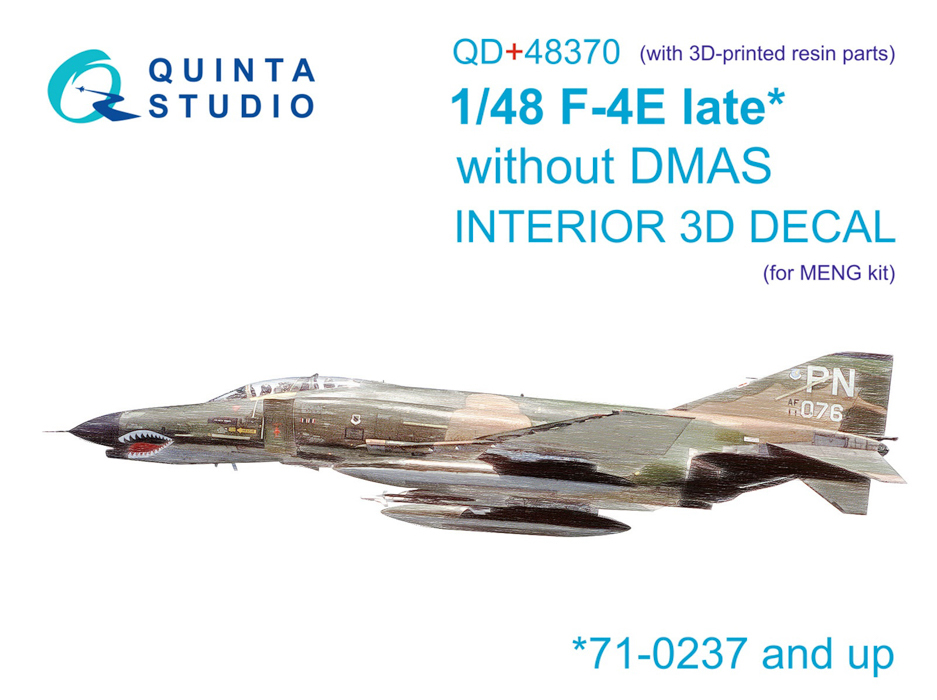 

QD48370 3D Декаль интерьера кабины F-4E late без DMAS Meng с 3D-печатными деталями, Цветной