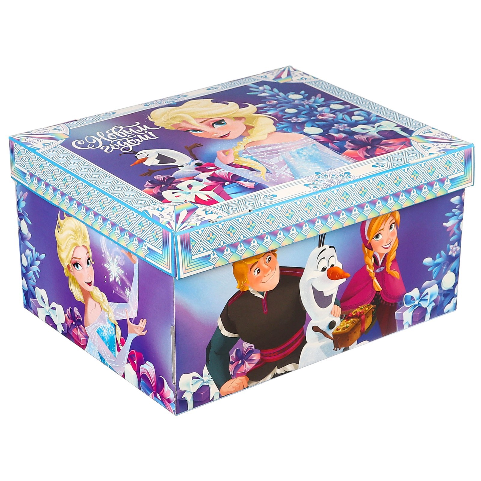 

Коробка складная Disney С Новым годом, 31 х 25,5 х 16 см, с крышкой, Голубой, Коробка складная