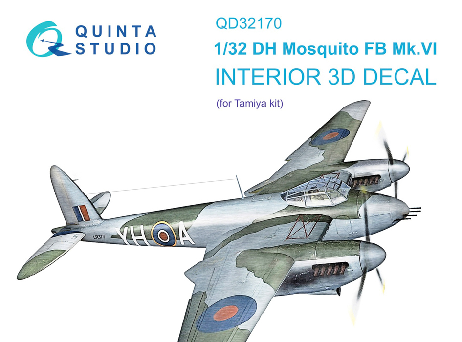 

QD32170 3D Декаль интерьера кабины DH Mosquito FB Mk.VI Tamiya, Цветной