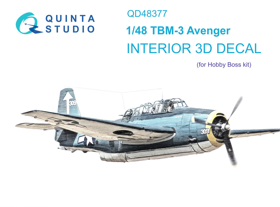 

QD48377 3D Декаль интерьера кабины TBM-3 Avenger Hobby Boss, Цветной