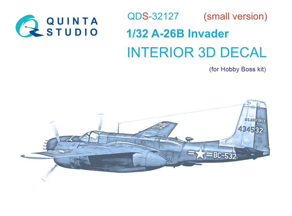 

QDS-32127 3D Декаль интерьера кабины A-26B Hobby Boss small version, Цветной