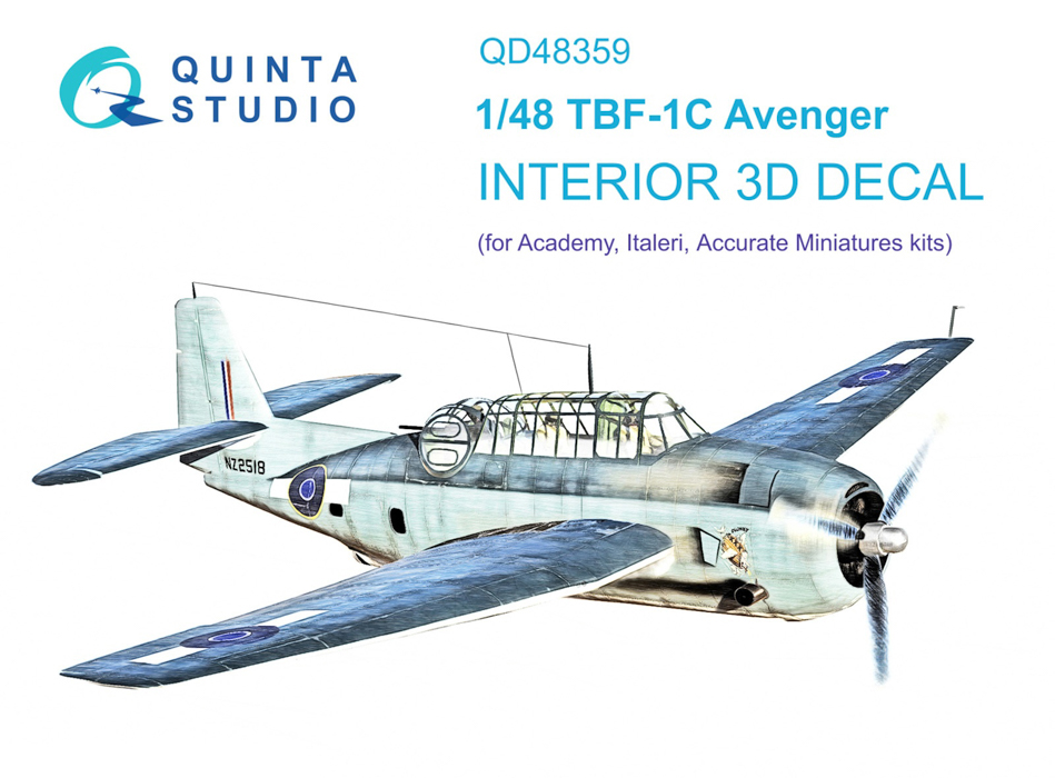 

QD48359 3D Декаль интерьера кабины TBF-1 Avenger Academy, Цветной