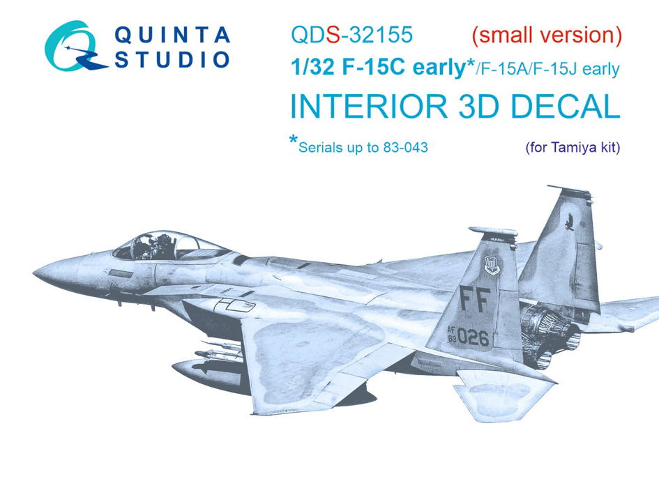 

QDS-32155 3D Декаль интерьера кабины F-15C Early/F-15A/F-15J early Tamiya Малая версия, Цветной