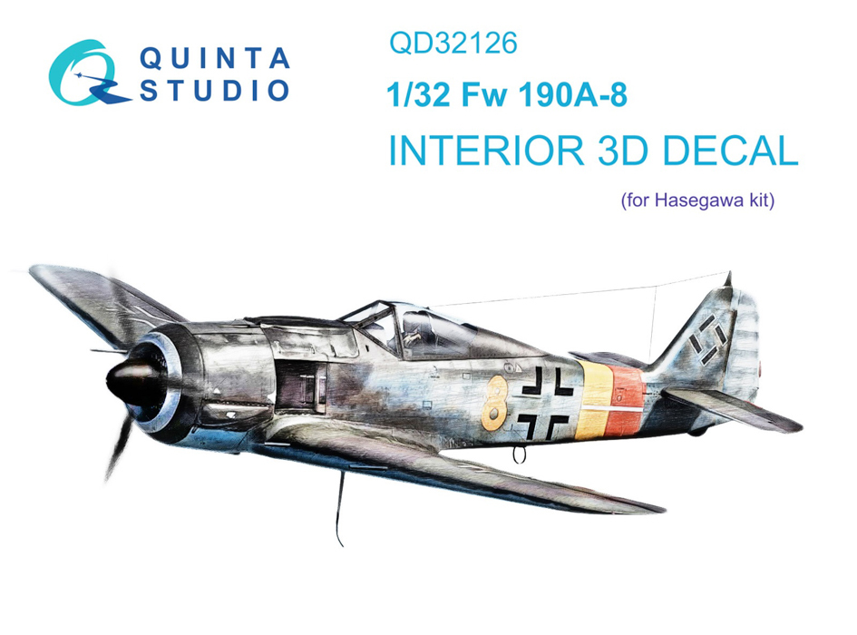 

QD32126 3D Декаль интерьера кабины FW 190A-8 Hasegawa, Цветной