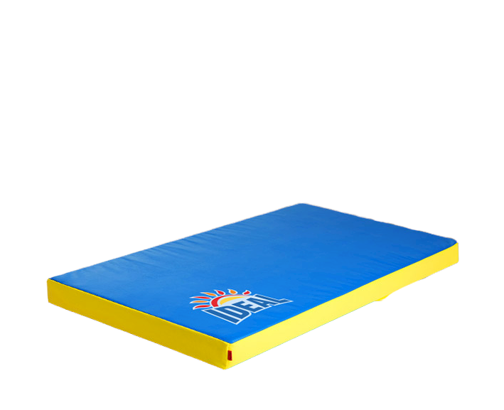 фото Мат спортивный гимнастический детский 1000х500х60мм кз синий/желтый ideal
