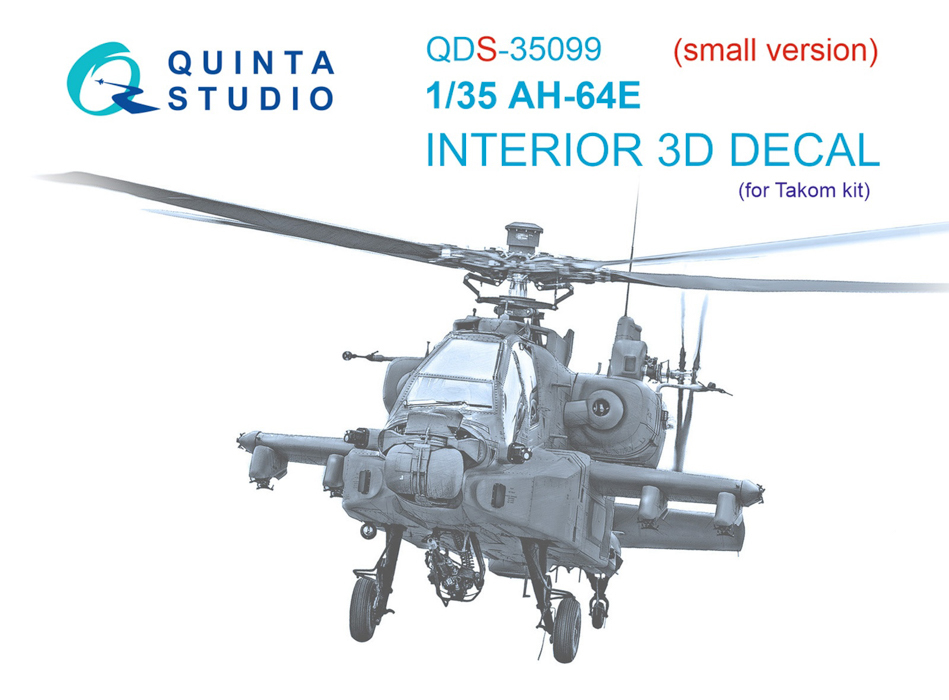 

QDS-35099 3D Декаль интерьера кабины AH-64E Takom Малая версия, Цветной