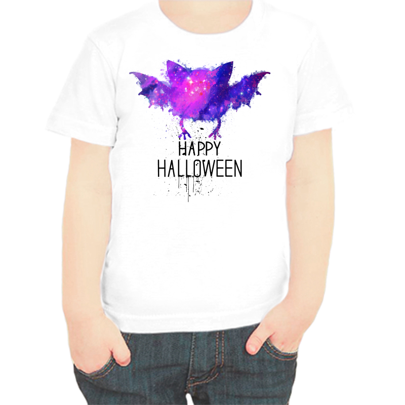 

Футболка мальчику белая 22 р-р Хэллоуин 6, Белый, fdm_happy_halloween