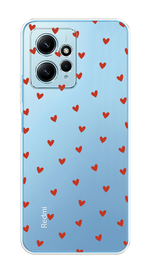 

Чехол Homey на Xiaomi Redmi Note 12 4G "Red hearts", Красный;прозрачный, 318350-1