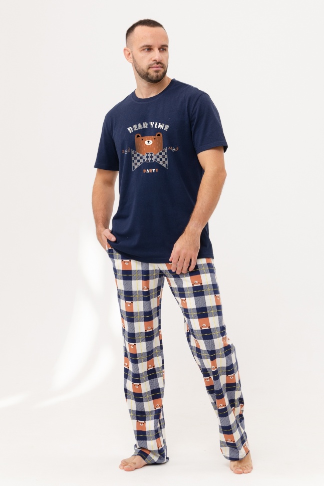 Комплект домашний мужской Моя Пижама Вечеринка-11 синий 54 RU
