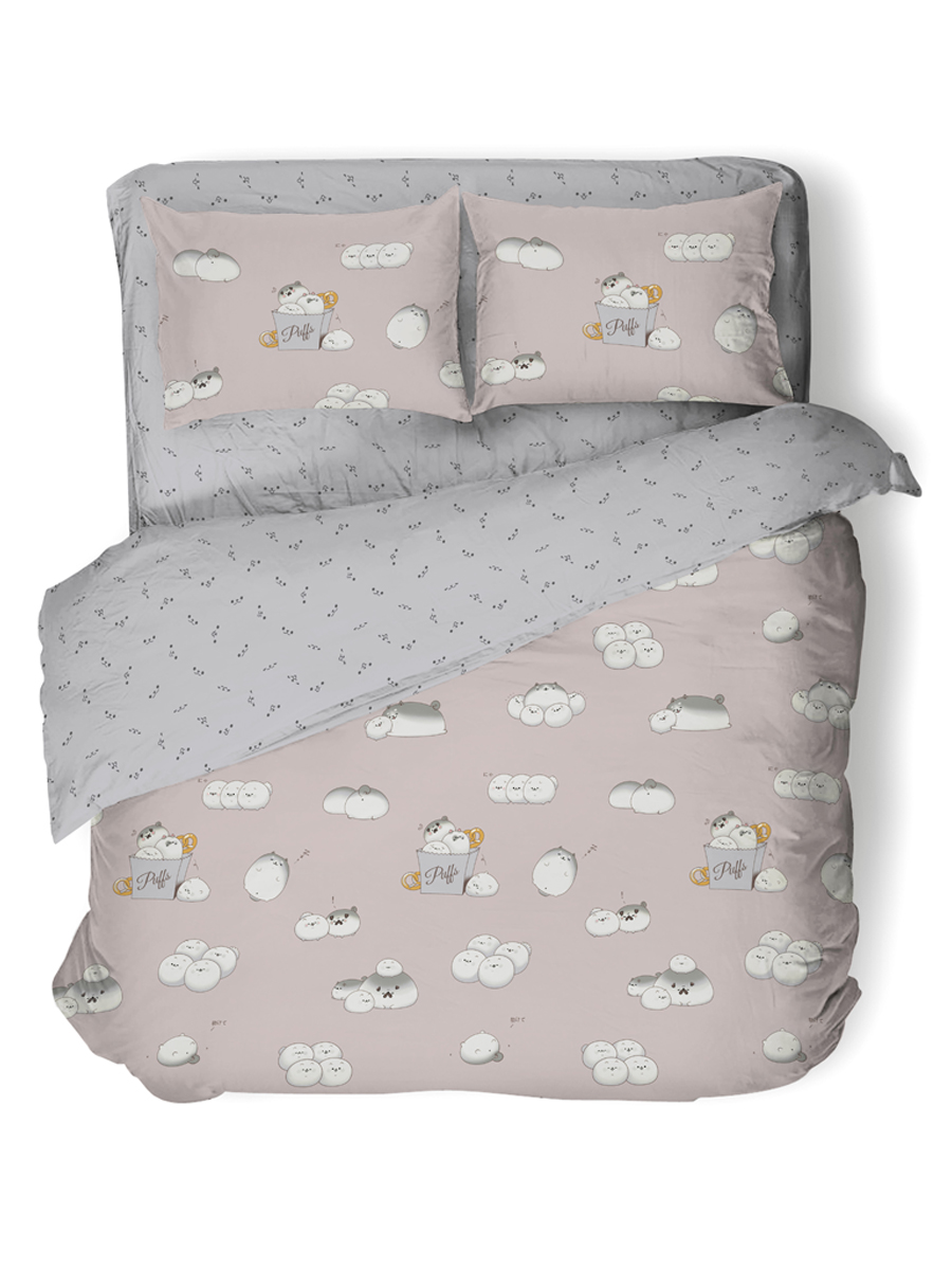 

Постельное белье из поплина Uniqcute 1,5 спальное наволочки 50х70 см Кио, КПБ Серия UQ