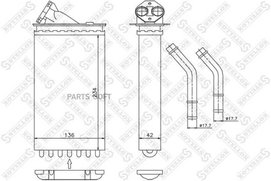 

10-35011-SX_радиатор печки\ Opel Omega 2.0-2.5TD 94>