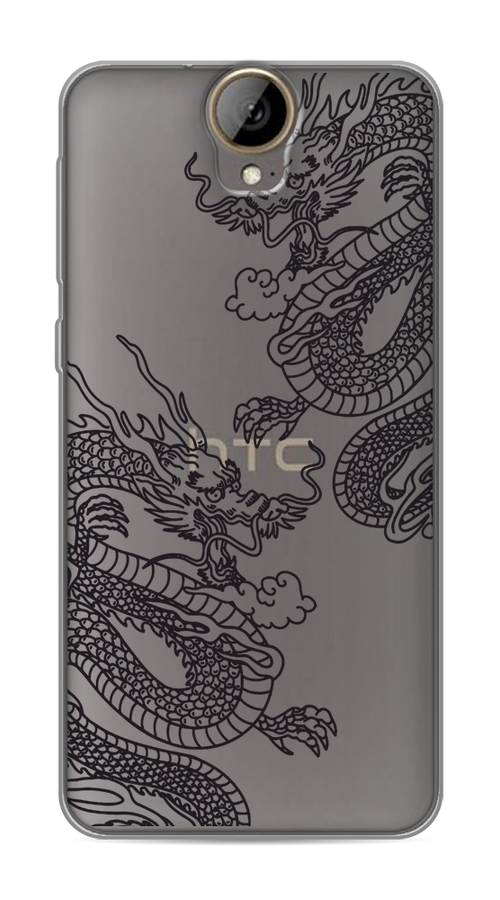 

Чехол на HTC One E9 Plus "Два китайских дракона", Серый;черный, 102250-1