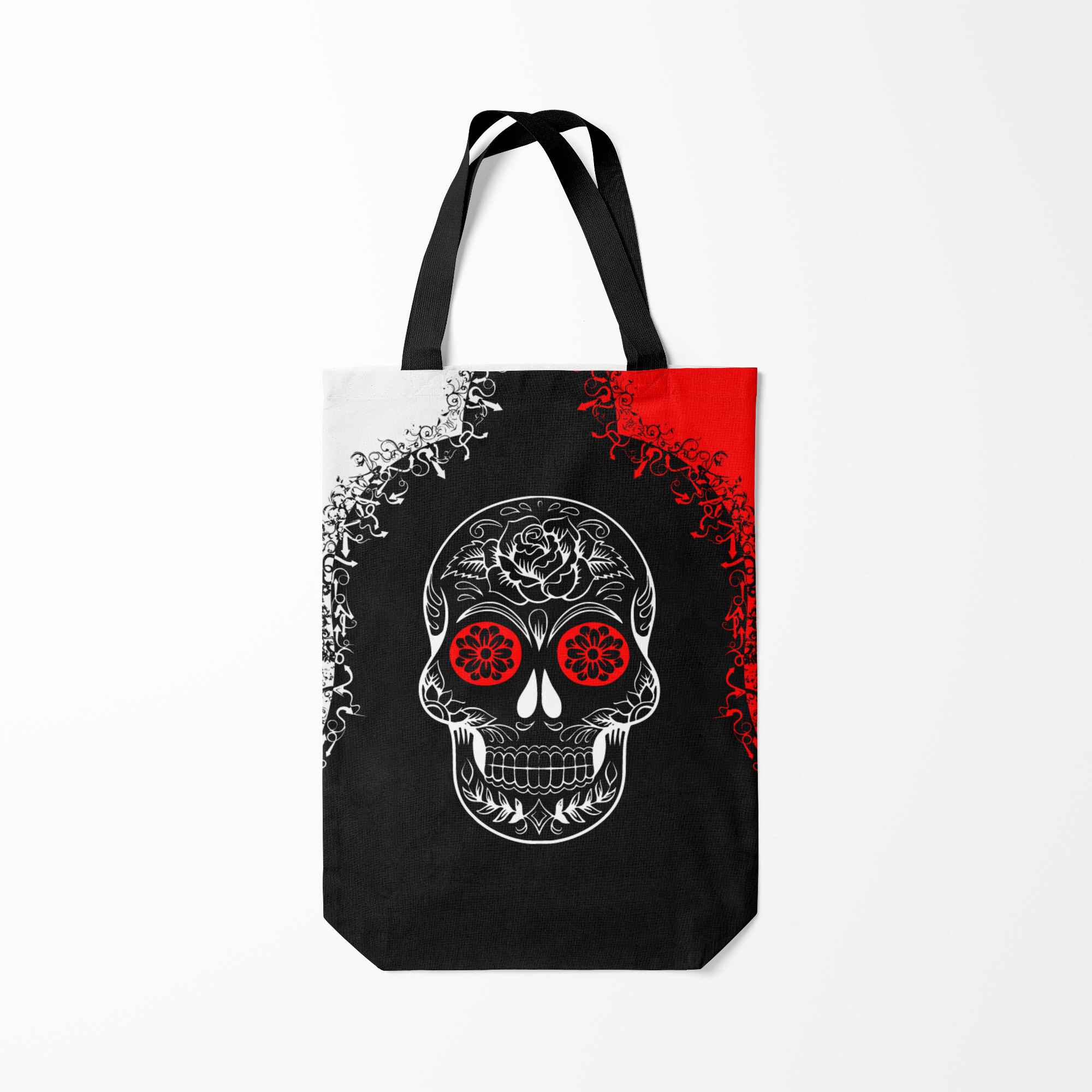 

Сумка шoппер унисекс Burnettie Red White Skull Череп, черный, Red White Skull Череп