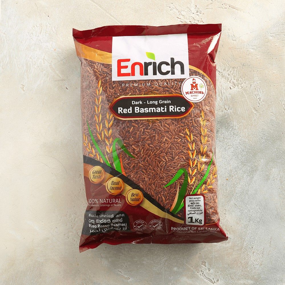 

Рис Enrich темный нешлифованный Басмати 1 кг, 3094998
