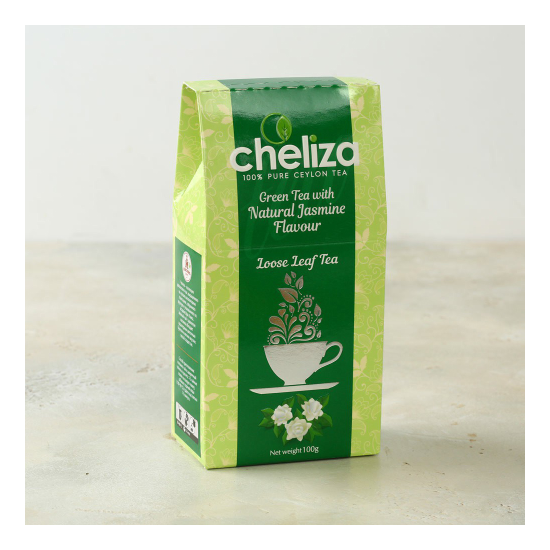 Чай зеленый Cheliza цейлонский с ароматом жасмина листовой 100 г