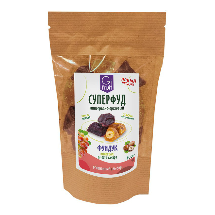 Конфеты ореховые Gifruit виноград-фундук 100 г