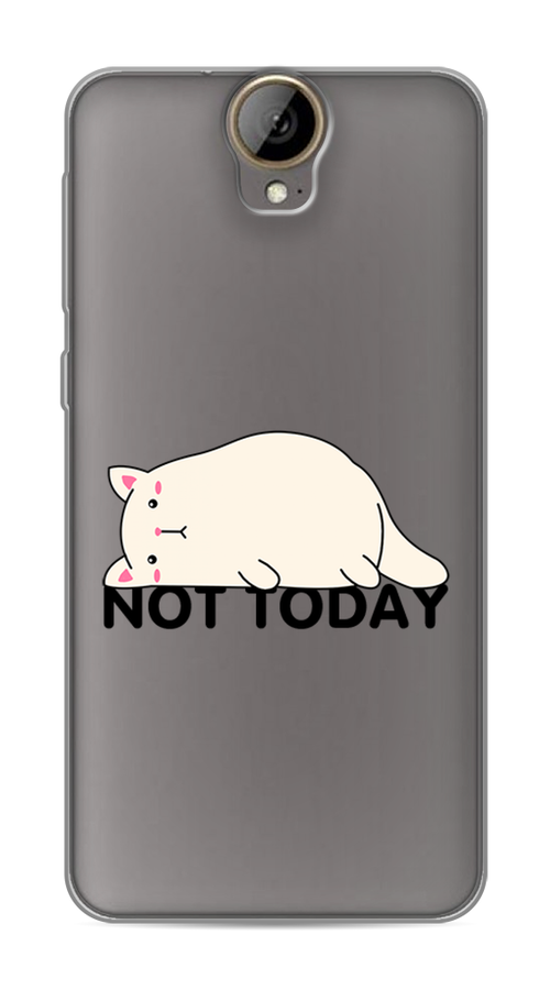 

Чехол на HTC One E9 Plus "Cat not today", Белый;розовый;черный, 102250-1