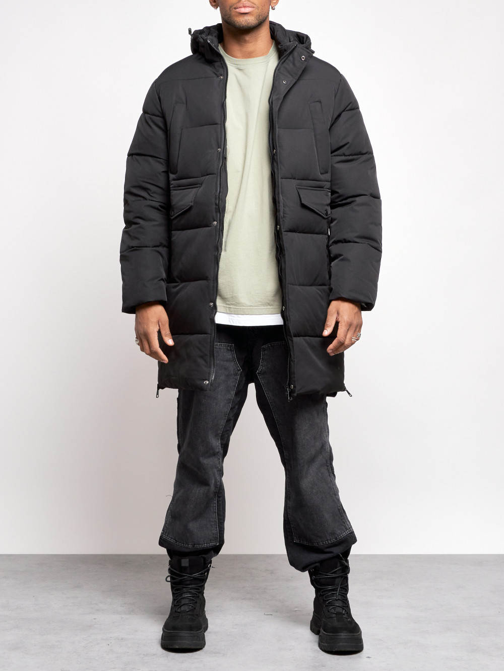 Зимняя куртка мужская AD806 черная XL