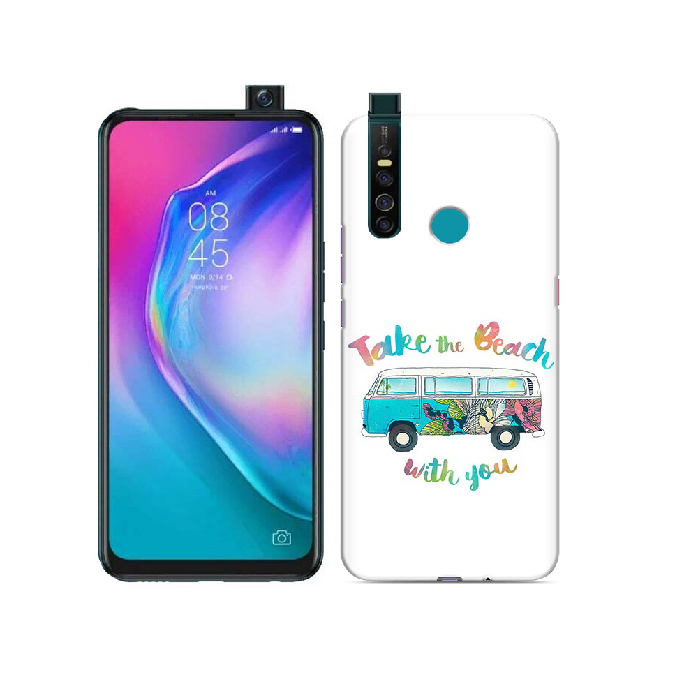 

Чехол MyPads Tocco для Tecno Camon 15 Pro Хиппи автобус, Прозрачный, Tocco