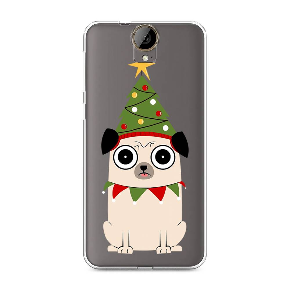 

Чехол на HTC One E9 Plus "Собачка с ёлочкой", Бежевый;красный;зеленый, 102250-1