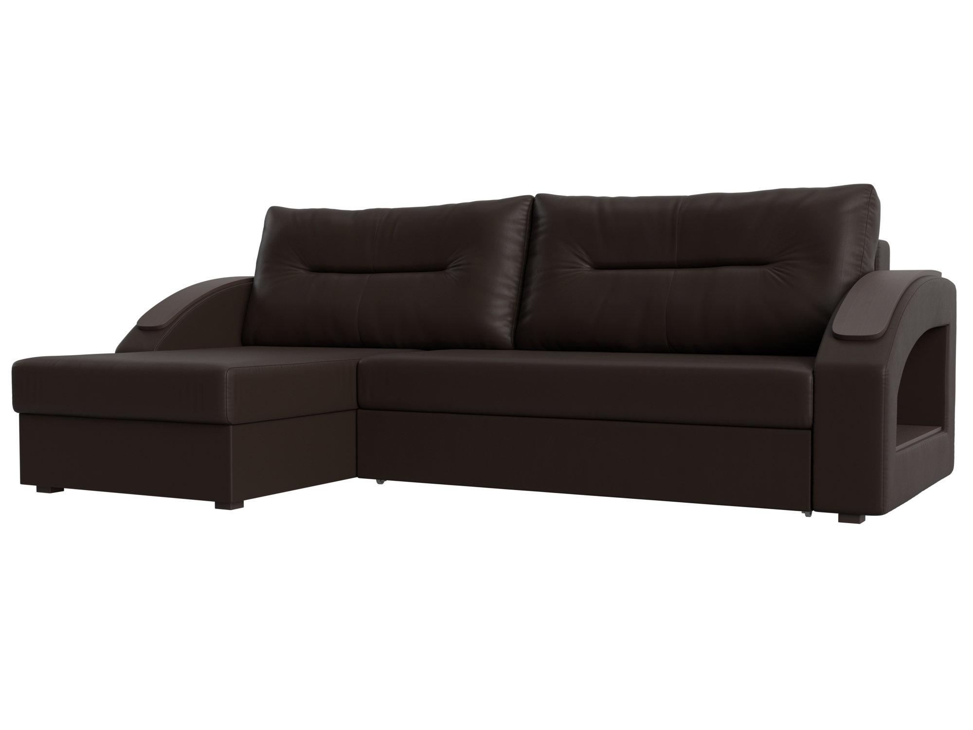 

Угловой диван Канзас левый экокожа коричневый, Угловой диван Канзас левый угол