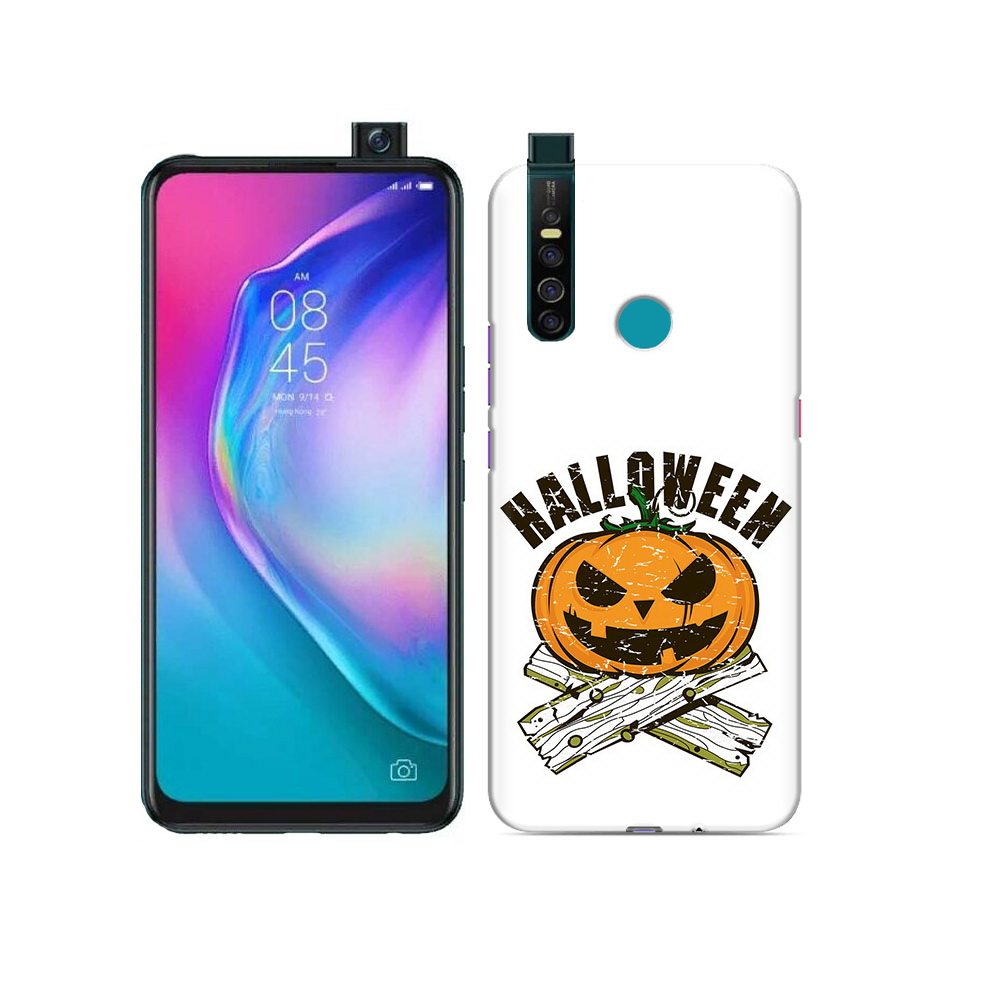 

Чехол MyPads Tocco для Tecno Camon 15 Pro Хэллоуин доски тыква, Прозрачный, Tocco