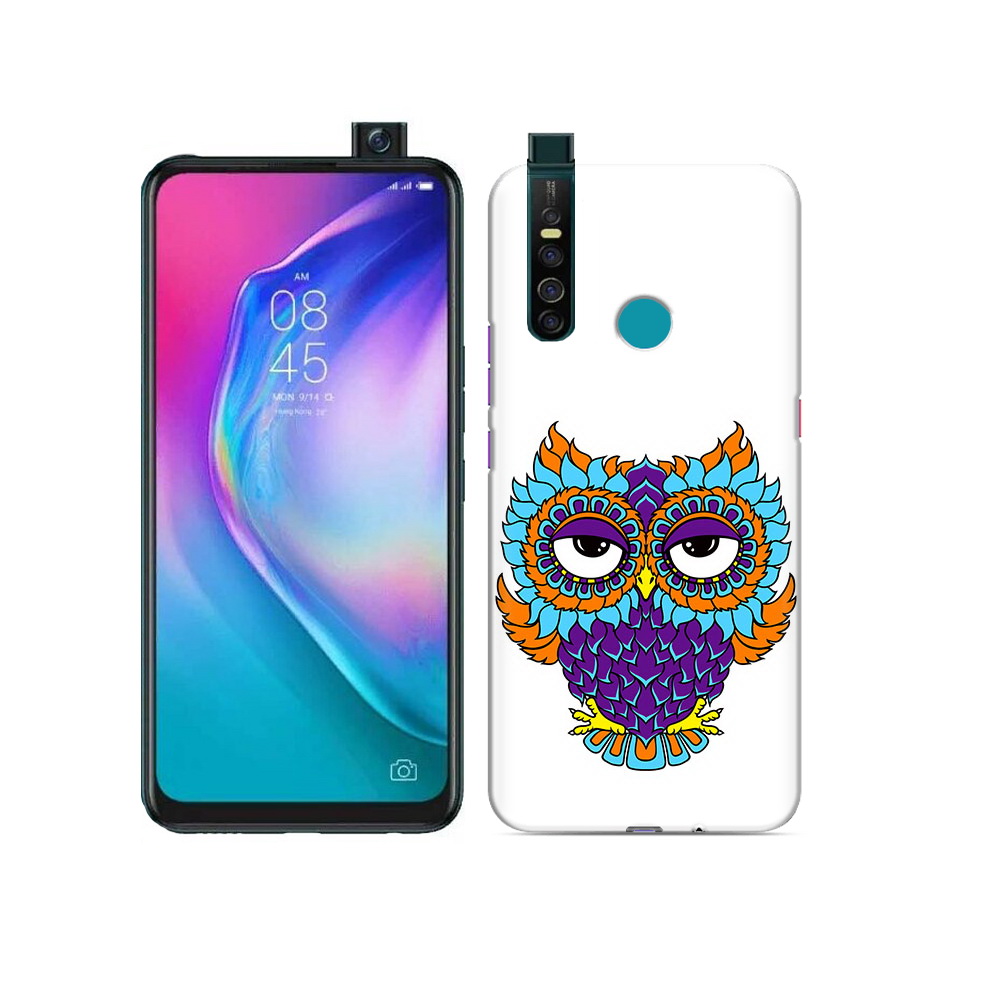 

Чехол MyPads Tocco для Tecno Camon 15 Pro Цветная сова, Прозрачный, Tocco