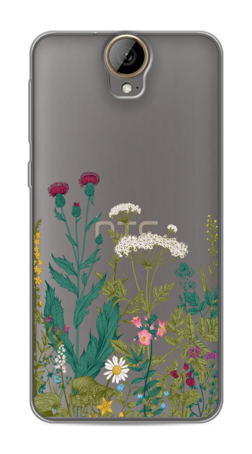 

Чехол на HTC One E9 Plus "Дикие полевые цветы", Зеленый;розовый;белый, 102250-2