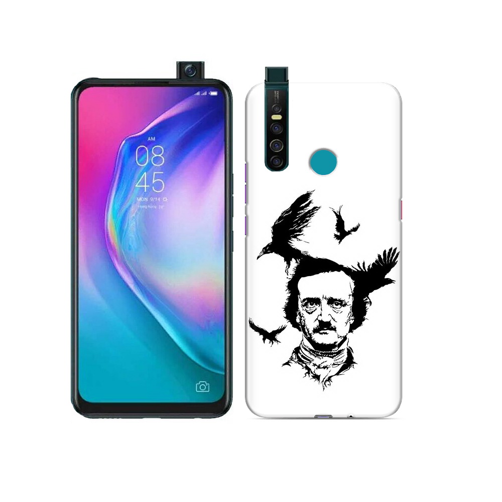 

Чехол MyPads Tocco для Tecno Camon 15 Pro Эдгар Аллан черно белый, Прозрачный, Tocco