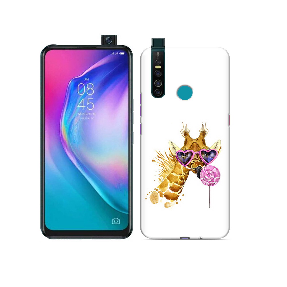 

Чехол MyPads Tocco для Tecno Camon 15 Pro акварельный жираф, Прозрачный, Tocco