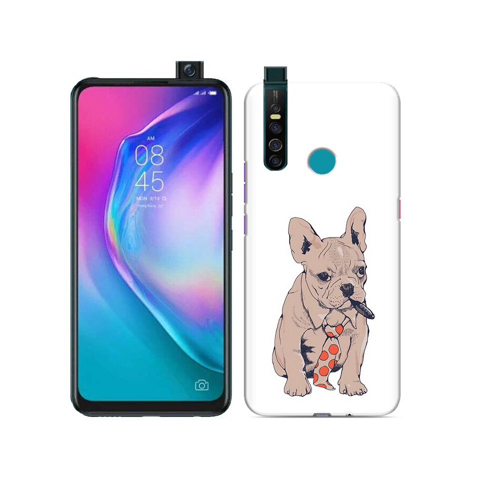 

Чехол MyPads Tocco для Tecno Camon 15 Pro бульдог с сигарой, Прозрачный, Tocco