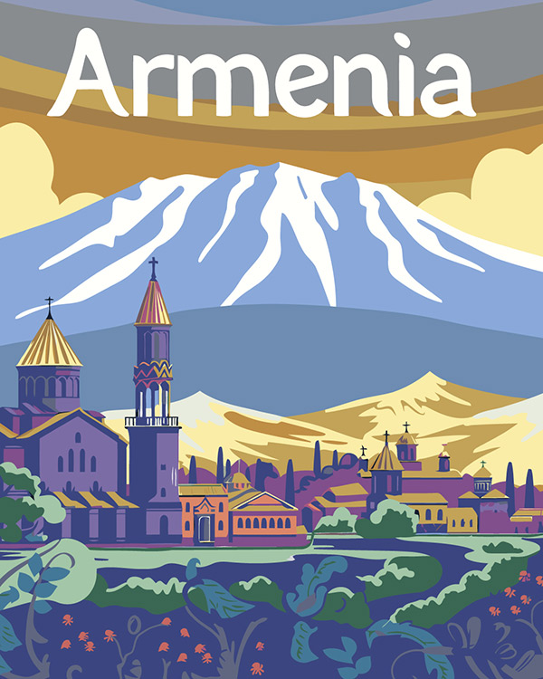 

Картина по номерам Цветное Армения монастыри, гора Арарат 40x50