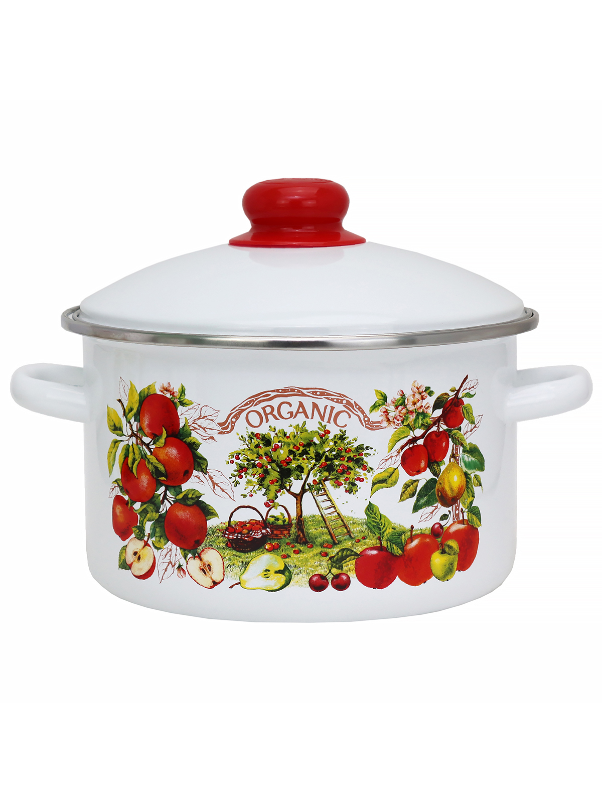 

Кастрюля эмалированная Эмаль Organic, с крышкой, 3 л, Белый