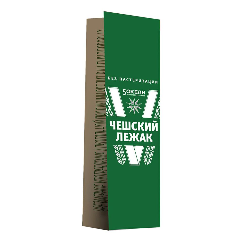 

Пиво 5 Океан Чешский Лежак фильтрованное непастеризованное светлое 4,3% 1 л