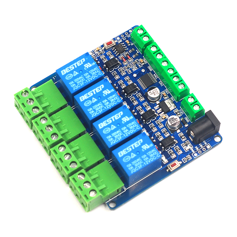 фото Модуль реле 4-канальный с интерфейсом rs485 modbus rtu 4x nobrand