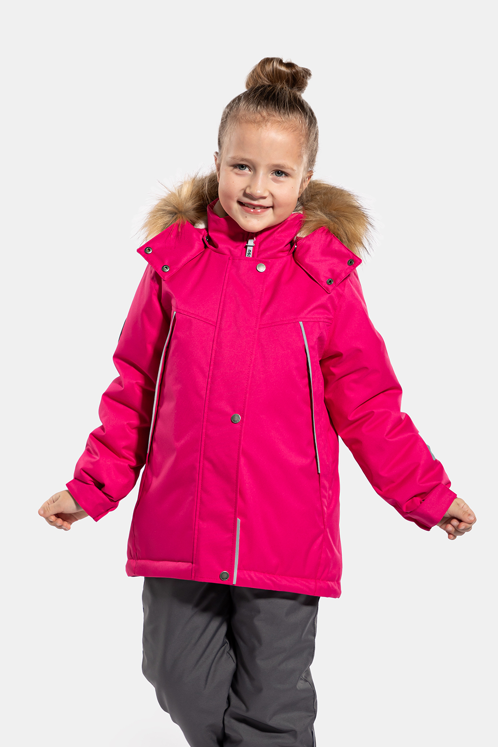 

Куртка детская Kisu W24-20301J, розовый, 122, W24-20301J