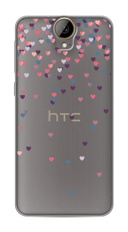 

Чехол на HTC One E9 Plus "Посыпка сердечки", Розовый;фиолетовый, 102250-3