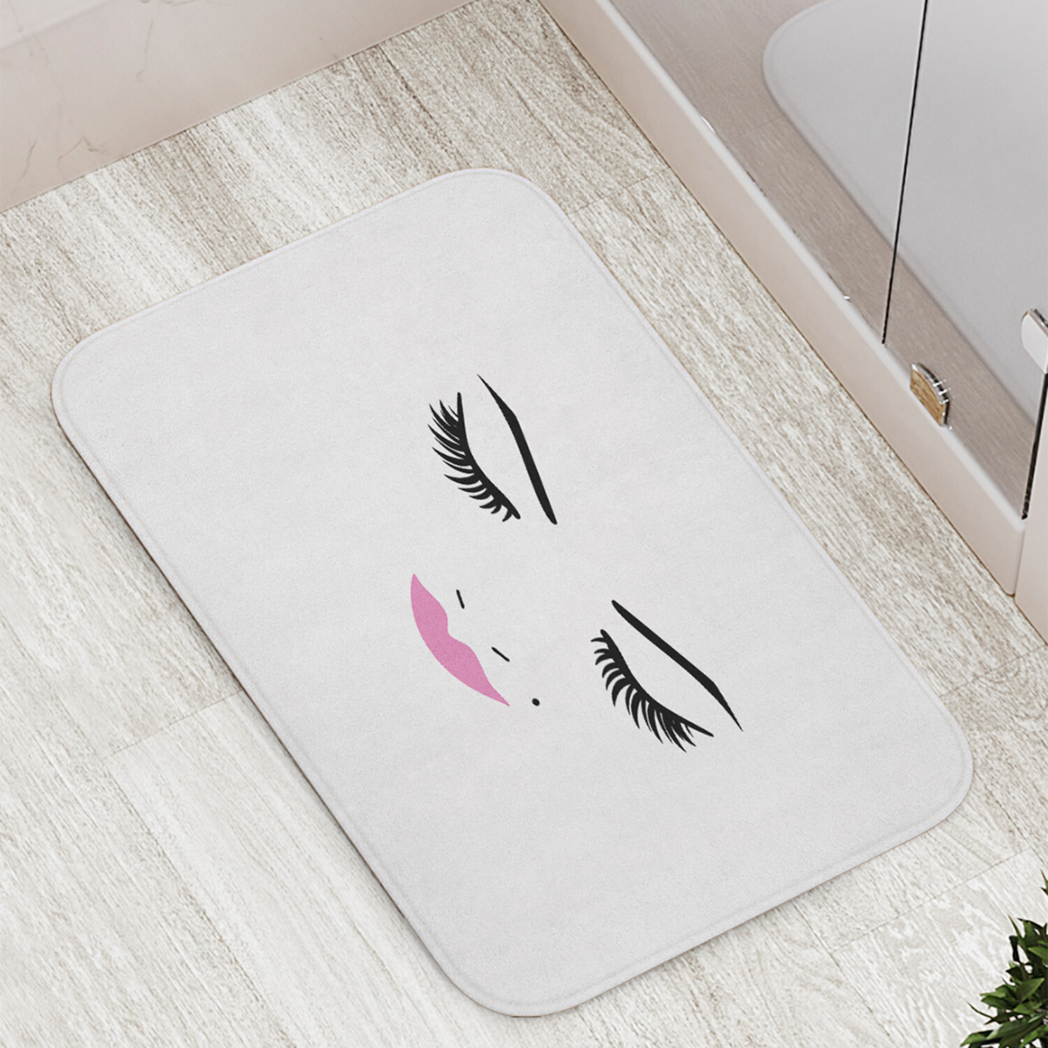 

Коврик противоскользящий JoyArty "Закрытые глаза" для ванной сауны бассейна 77х52 см, Закрытые глаза