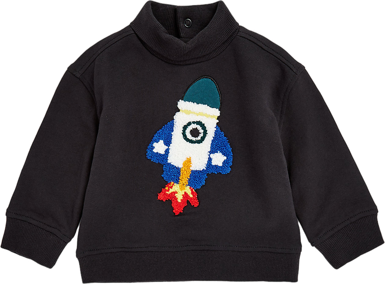 Джемпер детский Mothercare MB YI ROLLNECK ROCKET SWEAT BETTER LB, черный, 80