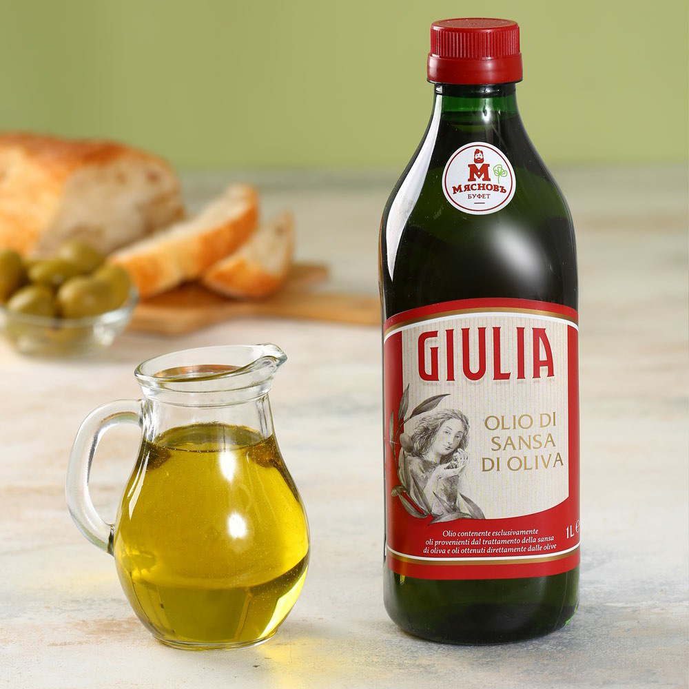 Масло оливковое МясновЪ БУФЕТ Giulia рафинированное с добавлением нерафинированного 1 л
