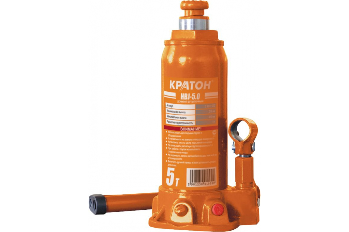

Бутылочный домкрат Кратон HBJ-5.0, арт. 2 30 01 002, Оранжевый