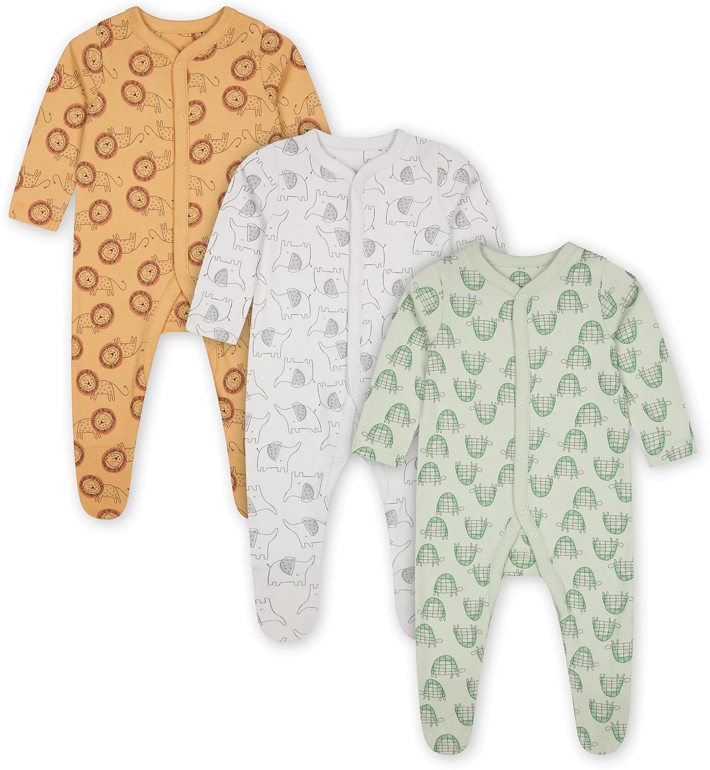 Комбинезон детский Mothercare B ANIMALS 3PK S-MULTI, 80, 3 шт разноцветный