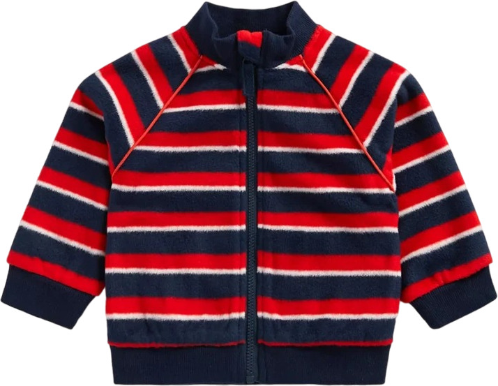 Толстовка детская Mothercare GR NAVY-RED-WHITE STRIPE FLEECE LS, синий-красный, 86